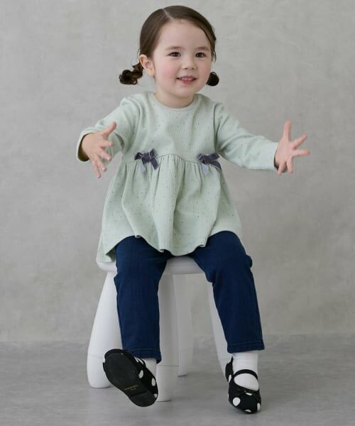 petit main / プティマイン Tシャツ | 裏起毛カットリボンチュニック | 詳細6