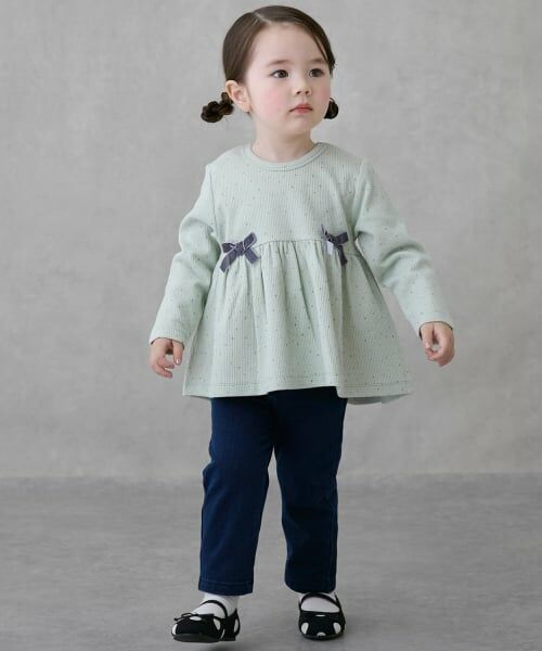 petit main / プティマイン Tシャツ | 裏起毛カットリボンチュニック | 詳細7