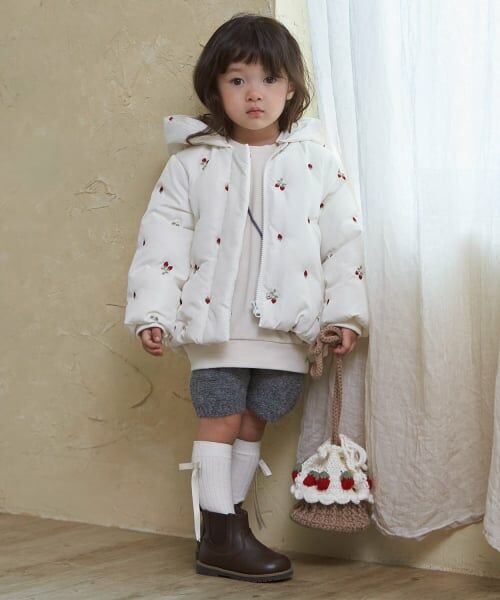 petit main / プティマイン ブルゾン | 【リンク/洗える】刺しゅう中綿ジャケット | 詳細5