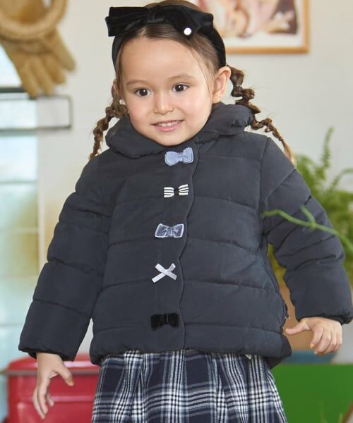 petit main / プティマイン ブルゾン | 【洗える】中綿リボンジャケット（黒）