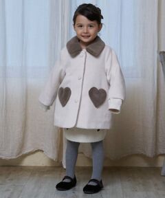 petit main / プティマイン その他アウター | 【洗える】ファー衿ハートポケットコート