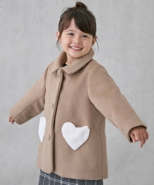 petit main / プティマイン その他アウター | 【洗える】ファー衿ハートポケットコート | 詳細4