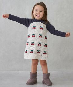 petit main / プティマイン ミニ丈・ひざ丈ワンピース | 【リンク】クロシェドッキングワンピース