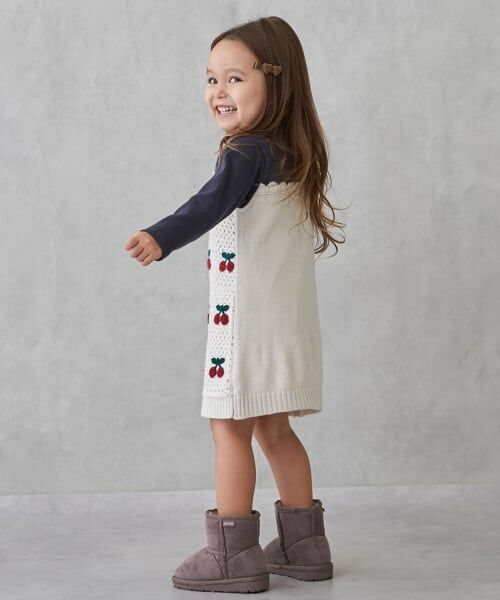 petit main / プティマイン ミニ丈・ひざ丈ワンピース | 【リンク】クロシェドッキングワンピース | 詳細1