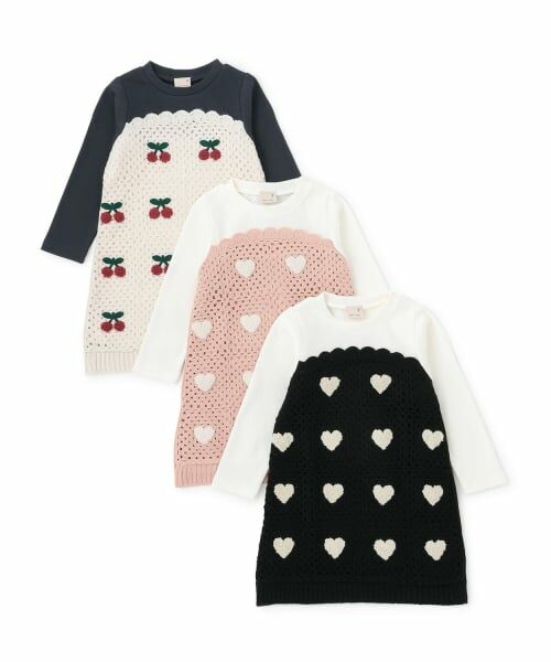 petit main / プティマイン ミニ丈・ひざ丈ワンピース | 【リンク】クロシェドッキングワンピース | 詳細13