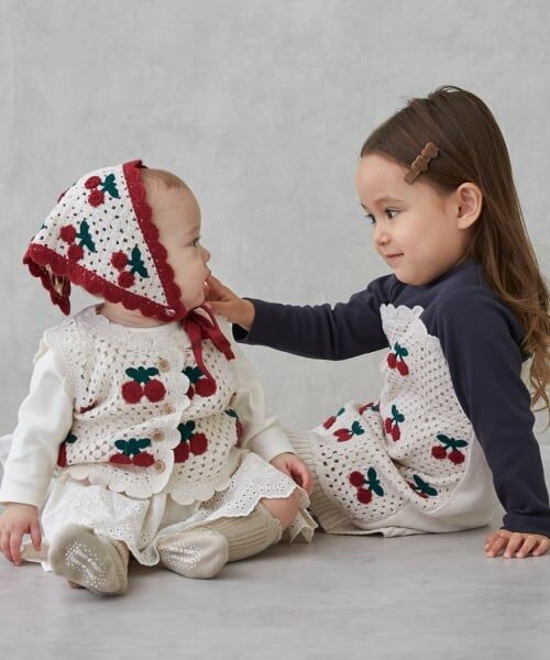 petit main / プティマイン ミニ丈・ひざ丈ワンピース | 【リンク】クロシェドッキングワンピース | 詳細3