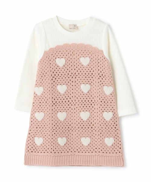 petit main / プティマイン ミニ丈・ひざ丈ワンピース | 【リンク】クロシェドッキングワンピース | 詳細6