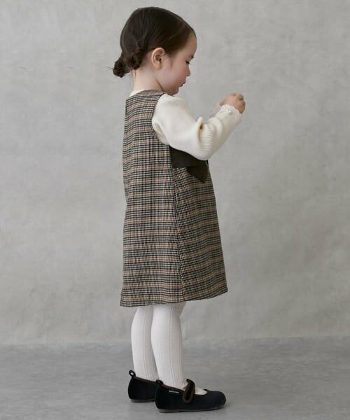 petit main / プティマイン ミニ丈・ひざ丈ワンピース | 【リンク】リボンジャンパースカート | 詳細3