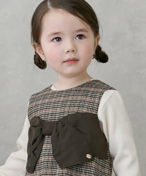 petit main / プティマイン ミニ丈・ひざ丈ワンピース | 【リンク】リボンジャンパースカート | 詳細5