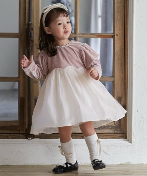 petit main / プティマイン ミニ丈・ひざ丈ワンピース | パフ袖シフォンワンピース | 詳細2