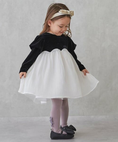 petit main / プティマイン ミニ丈・ひざ丈ワンピース | パフ袖シフォンワンピース | 詳細4