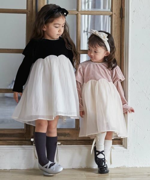 petit main / プティマイン ミニ丈・ひざ丈ワンピース | パフ袖シフォンワンピース | 詳細5