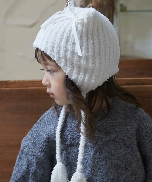 petit main / プティマイン ニットキャップ | マシュマロねこ耳ニット帽 | 詳細1