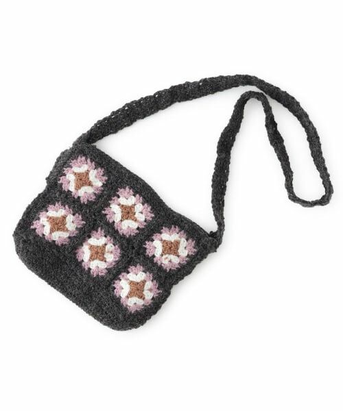 petit main / プティマイン ショルダーバッグ | クロシェポシェット（チャコール）