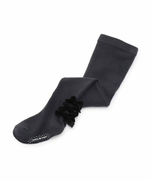 petit main / プティマイン ストッキング・タイツ・その他 | プチリボンタイツ（チャコール）