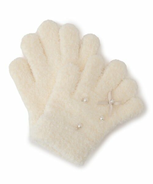 petit main / プティマイン 手袋 | パールリボン手袋（アイボリー）