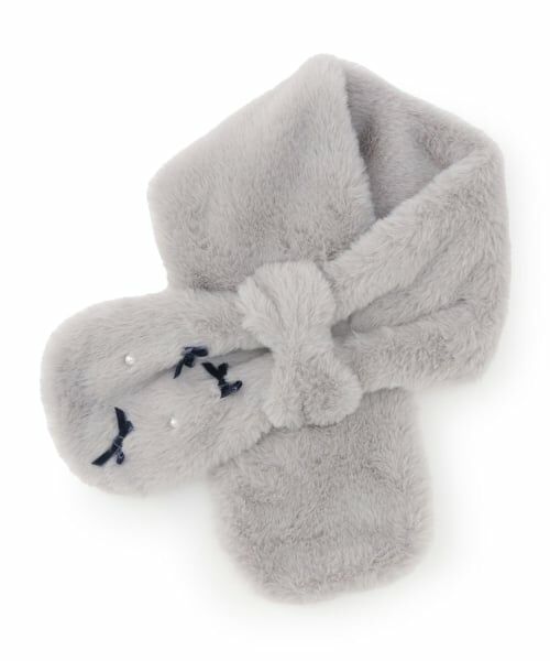 petit main / プティマイン マフラー・ショール・スヌード・ストール | パールリボンティペット（ライラック）