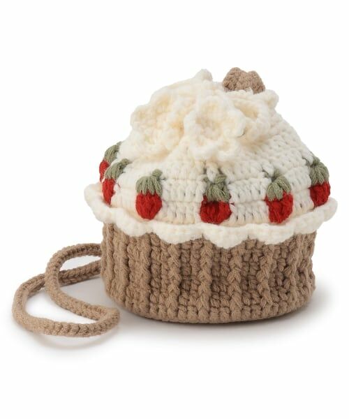 petit main / プティマイン ショルダーバッグ | ニットケーキポシェット（赤）