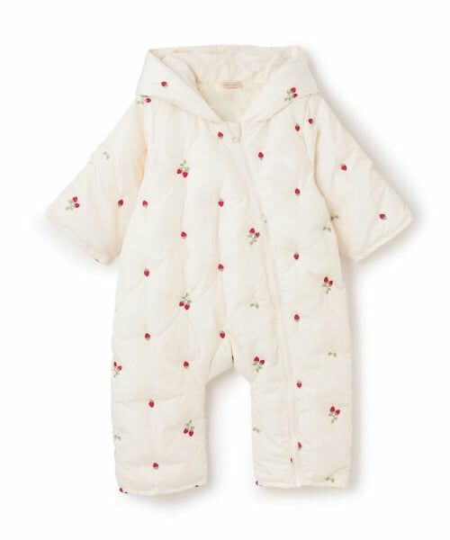 petit main / プティマイン ベビー・キッズウエア | 【GIRLS】モチーフキルトジャンプスーツ（アイボリー）