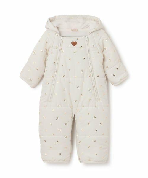 petit main / プティマイン ベビー・キッズウエア | 【リンク】チェリー総柄2WAYジャンプスーツ（アイボリー）