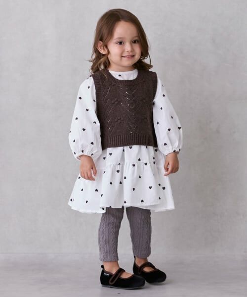 petit main / プティマイン ベビー・キッズウエア | 【リンク】ベストつきOPセットアップ | 詳細1