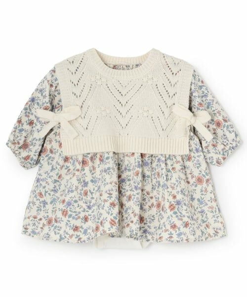 petit main / プティマイン ベビー・キッズウエア | 【リンク】ベストつきOPセットアップ（アイボリー）