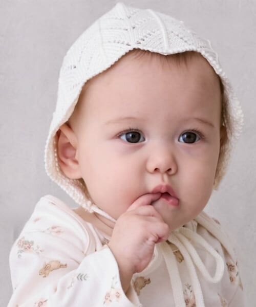 petit main / プティマイン ベビー・キッズグッズ | ニットボンネット（アイボリー）