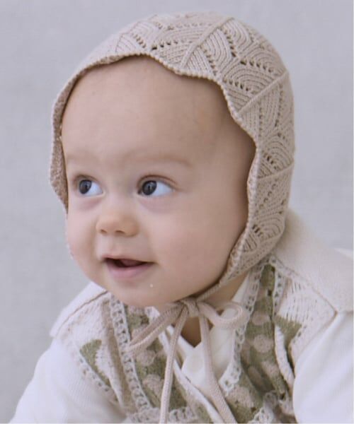 petit main / プティマイン ベビー・キッズグッズ | ニットボンネット（ベージュ）