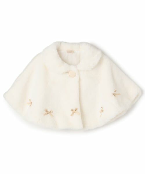 petit main / プティマイン ベビー・キッズウエア | 2WAY衿リボンファーケープ | 詳細1