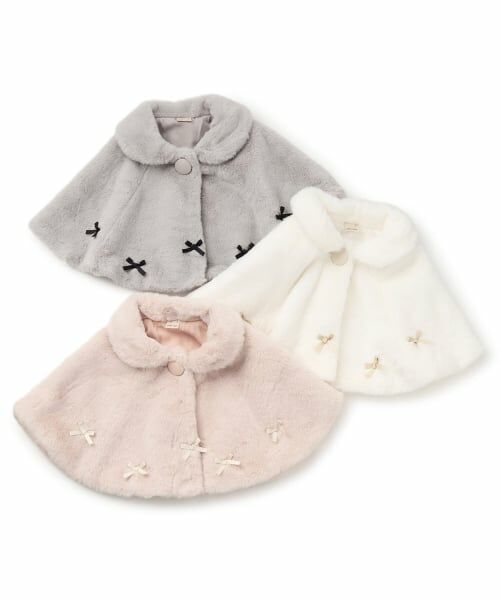 petit main / プティマイン ベビー・キッズウエア | 2WAY衿リボンファーケープ | 詳細12