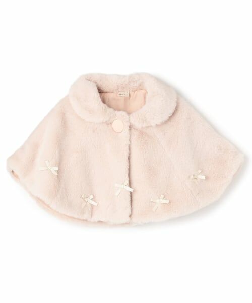 petit main / プティマイン ベビー・キッズウエア | 2WAY衿リボンファーケープ | 詳細2