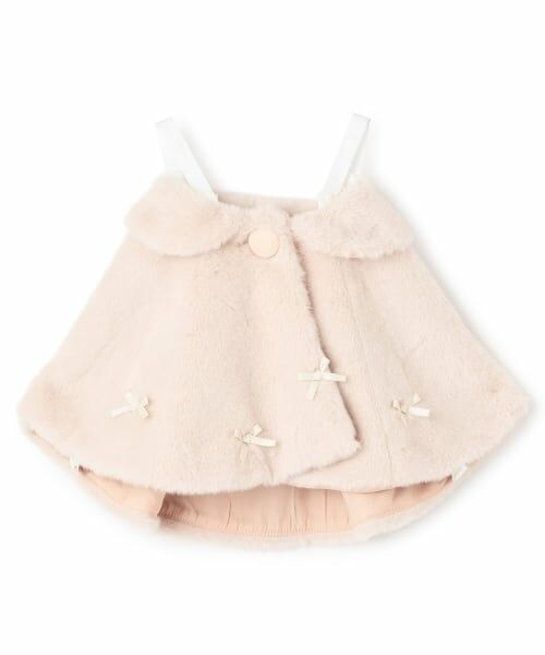 petit main / プティマイン ベビー・キッズウエア | 2WAY衿リボンファーケープ | 詳細4