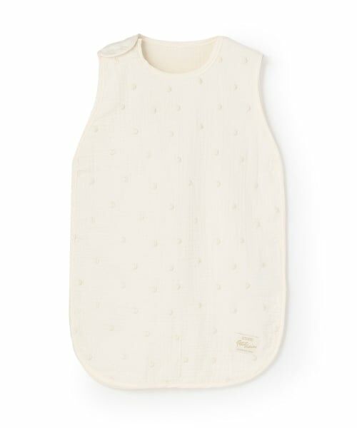 petit main / プティマイン ベビー・キッズウエア | 刺しゅう6重ガーゼスリーパー（アイボリー）