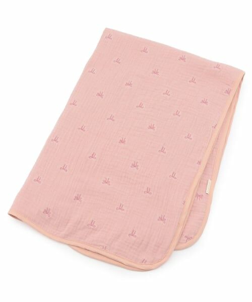 petit main / プティマイン ベビー・キッズグッズ | 刺しゅう6重ガーゼブランケット（ライト ピンク）