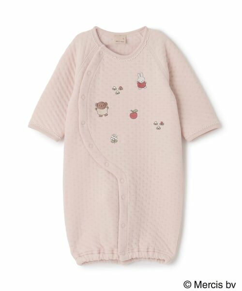 petit main / プティマイン ロンパース | 【dick bruna】モチーフ刺しゅう2WAYオール（ピンク）