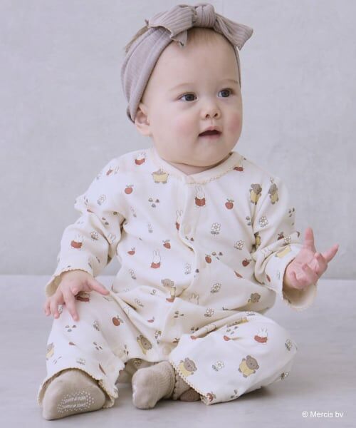 petit main / プティマイン ロンパース | 【dick bruna】総柄カバーオール（オフ ホワイト）