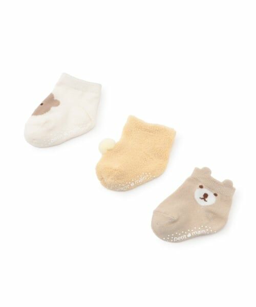 petit main / プティマイン ベビー・キッズウエア | BABY3Pソックス（カラシ）