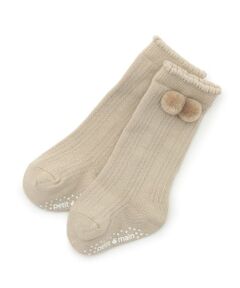 petit main / プティマイン ベビー・キッズウエア | ぽんぽんつきハイソックス