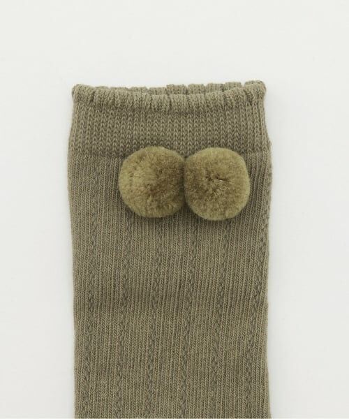 petit main / プティマイン ベビー・キッズウエア | ぽんぽんつきハイソックス | 詳細1