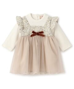 petit main / プティマイン ロンパース | お花チュールドッキングOPロンパース