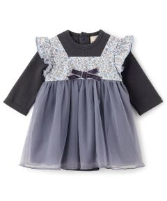 petit main / プティマイン ロンパース | お花チュールドッキングOPロンパース