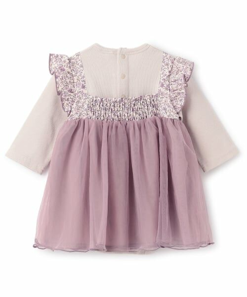 petit main / プティマイン ロンパース | お花チュールドッキングOPロンパース | 詳細1