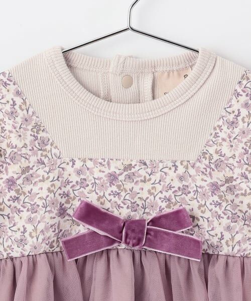 petit main / プティマイン ロンパース | お花チュールドッキングOPロンパース | 詳細2
