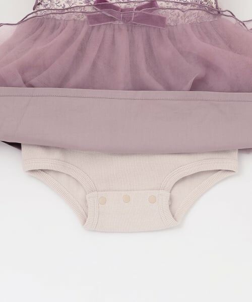 petit main / プティマイン ロンパース | お花チュールドッキングOPロンパース | 詳細5