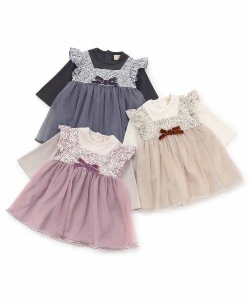 petit main / プティマイン ロンパース | お花チュールドッキングOPロンパース | 詳細8