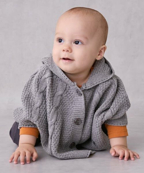 petit main / プティマイン ベビー・キッズウエア | ニットケープ | 詳細1