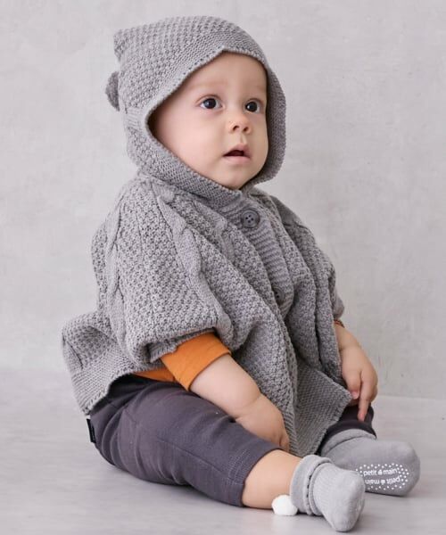 petit main / プティマイン ベビー・キッズウエア | ニットケープ | 詳細6