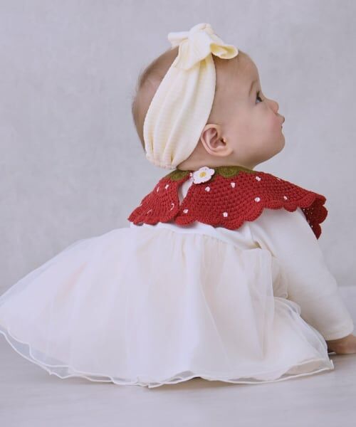 petit main / プティマイン ロンパース | いちご衿つきロンパース | 詳細1