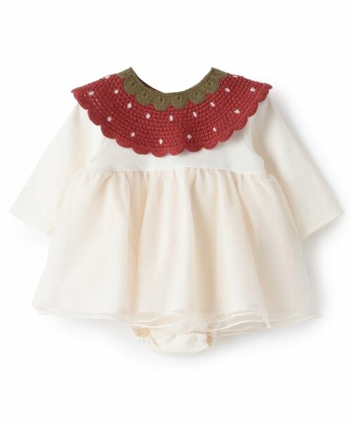 petit main / プティマイン ロンパース | いちご衿つきロンパース | 詳細4