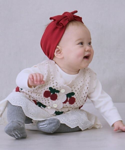 petit main / プティマイン ロンパース | 【リンク】クロシェベストつきロンパース | 詳細1